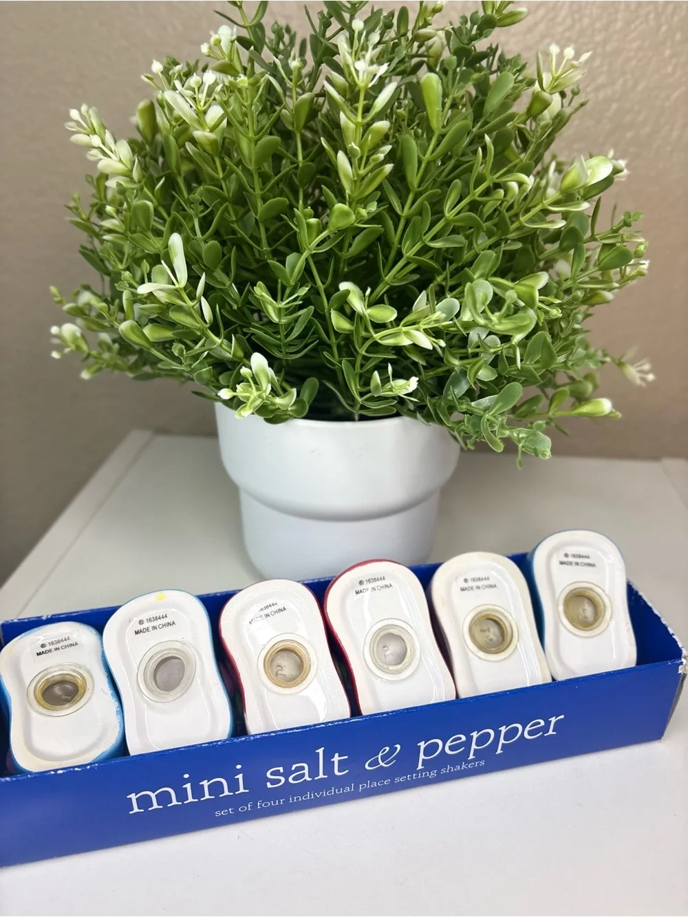 Mini Salt & Pepper Set - Colorful Ceramic Place Setting Shakers